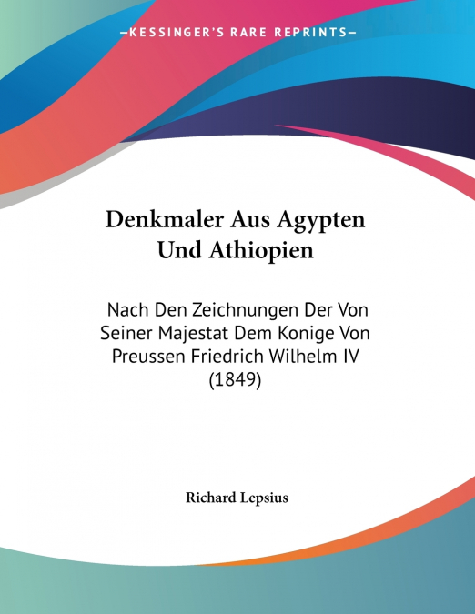 Denkmaler Aus Agypten Und Athiopien