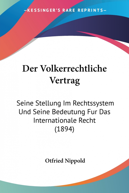 Der Volkerrechtliche Vertrag