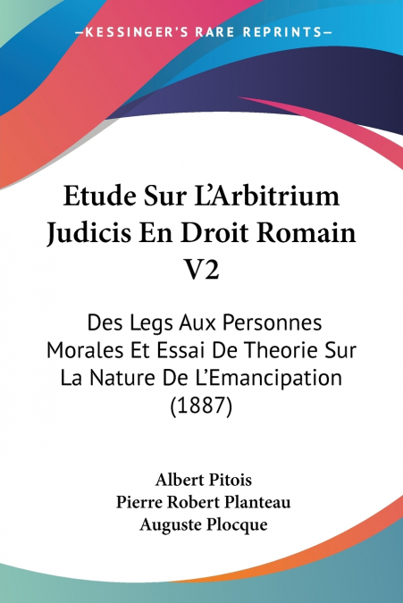 Etude Sur L’Arbitrium Judicis En Droit Romain V2