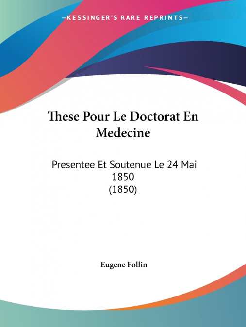 These Pour Le Doctorat En Medecine
