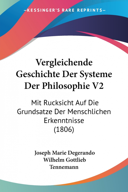 Vergleichende Geschichte Der Systeme Der Philosophie V2