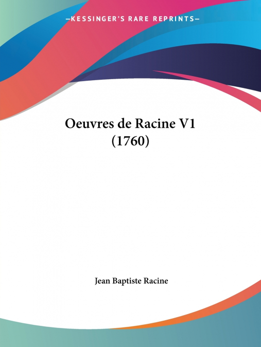 Oeuvres de Racine V1 (1760)