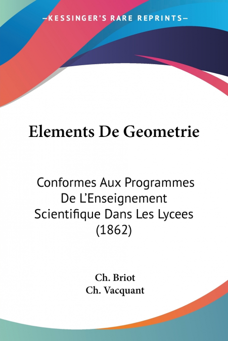 Elements De Geometrie