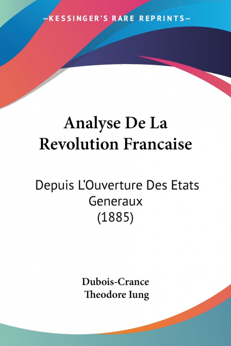 Analyse De La Revolution Francaise