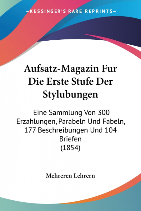 Aufsatz-Magazin Fur Die Erste Stufe Der Stylubungen