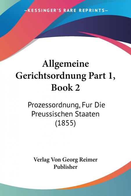 Allgemeine Gerichtsordnung Part 1, Book 2