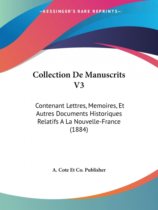 Collection De Manuscrits V3