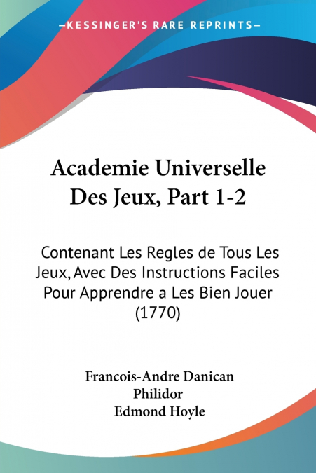 Academie Universelle Des Jeux, Part 1-2