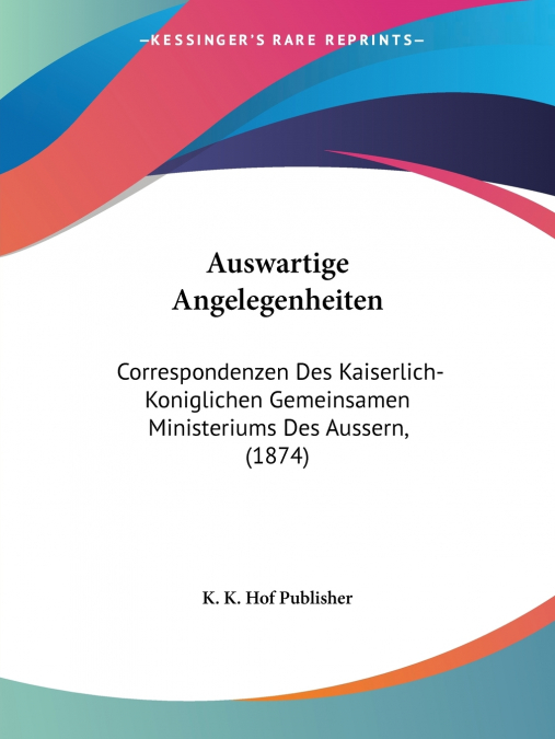Auswartige Angelegenheiten