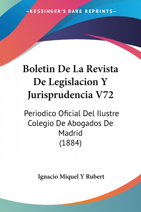Boletin De La Revista De Legislacion Y Jurisprudencia V72