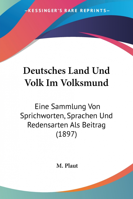 Deutsches Land Und Volk Im Volksmund