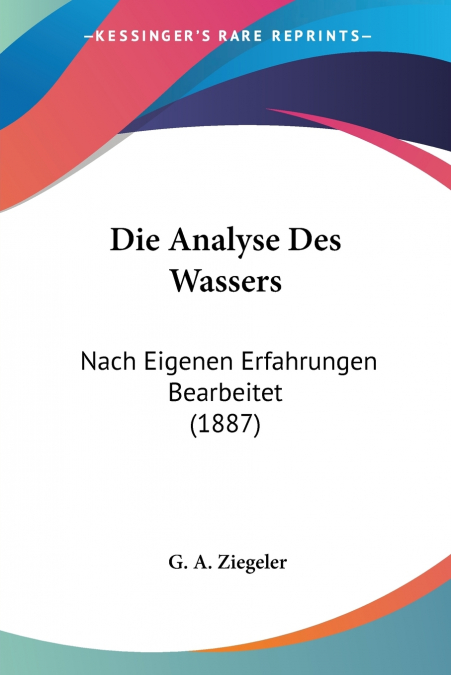 Die Analyse Des Wassers