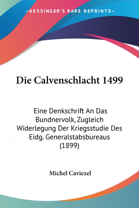 Die Calvenschlacht 1499