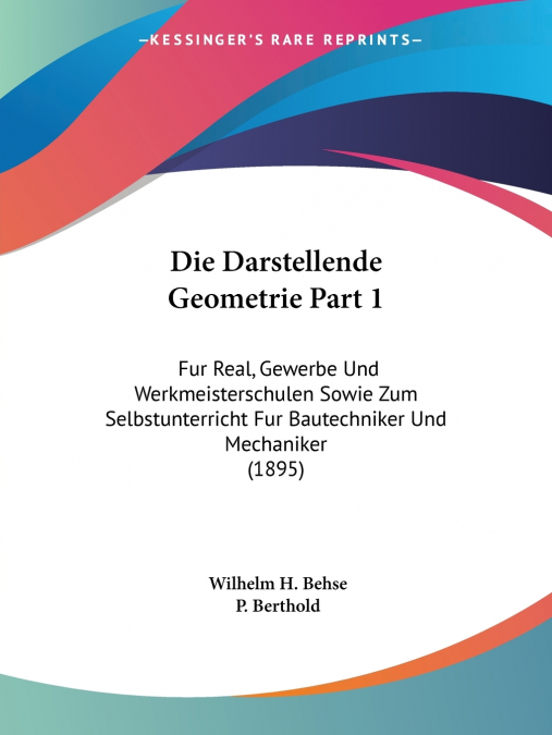 Die Darstellende Geometrie Part 1