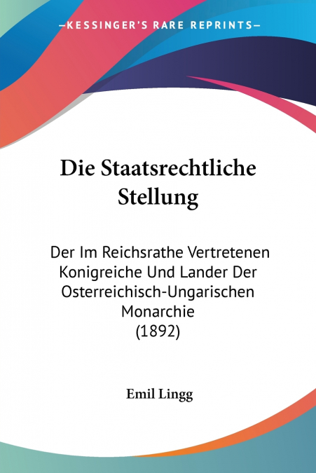 Die Staatsrechtliche Stellung