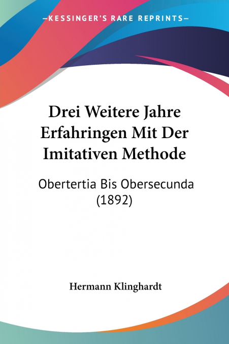 Drei Weitere Jahre Erfahringen Mit Der Imitativen Methode