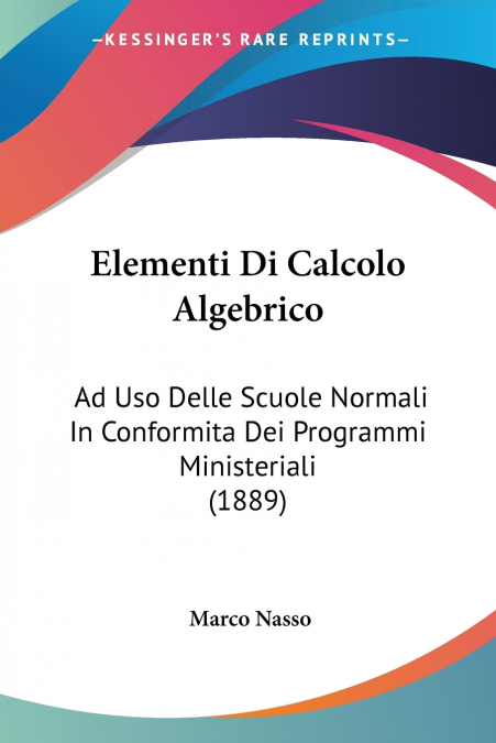 Elementi Di Calcolo Algebrico