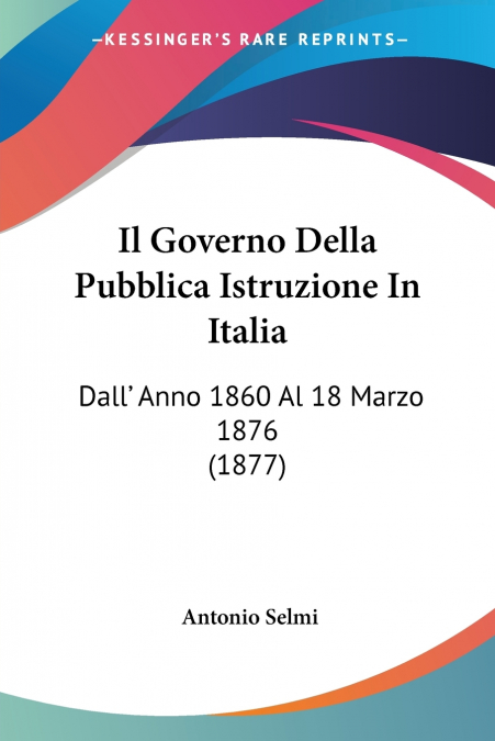 Il Governo Della Pubblica Istruzione In Italia