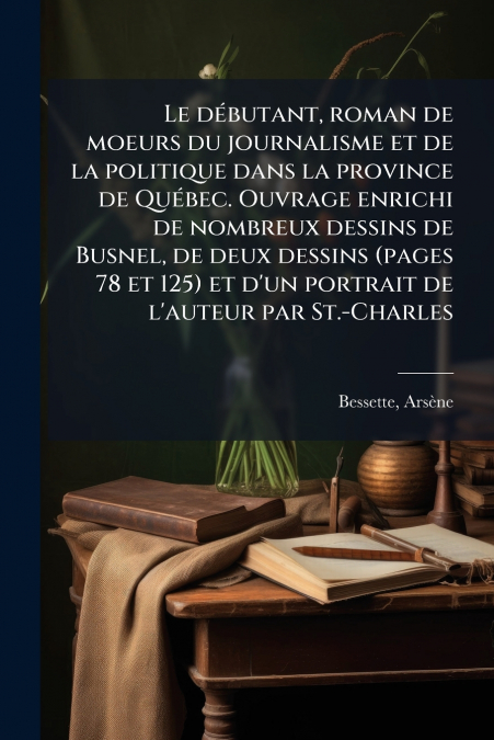 Le débutant, roman de moeurs du journalisme et de la politique dans la province de Québec. Ouvrage enrichi de nombreux dessins de Busnel, de deux dessins (pages 78 et 125) et d’un portrait de l’auteur