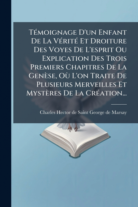 Témoignage D’un Enfant De La Vérité Et Droiture Des Voyes De L’esprit Ou Explication Des Trois Premiers Chapitres De La Genèse, Où L’on Traite De Plusieurs Merveilles Et Mystères De La Création...