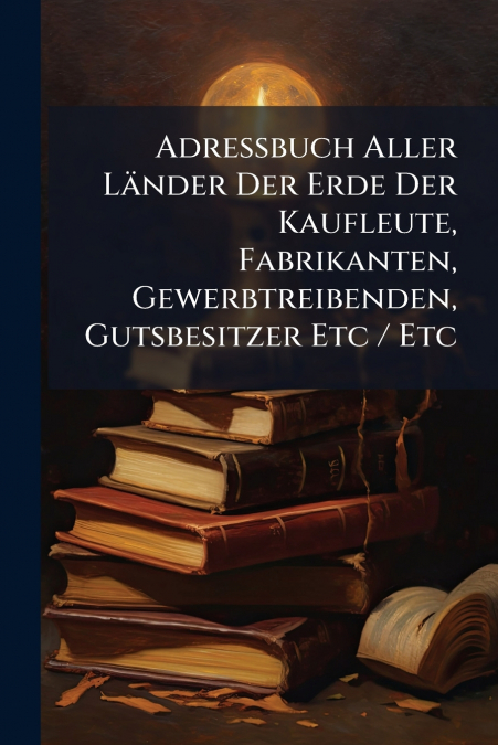 Adressbuch Aller Länder Der Erde Der Kaufleute, Fabrikanten, Gewerbtreibenden, Gutsbesitzer Etc / Etc