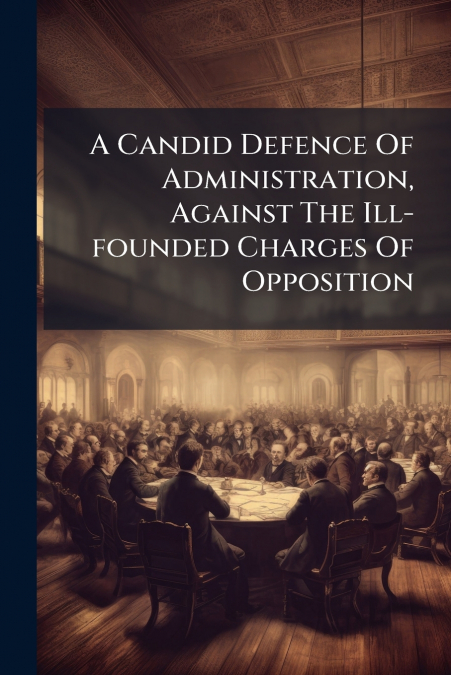 A Candid Defence Of Administration, Against The Ill-founded Charges Of Opposition