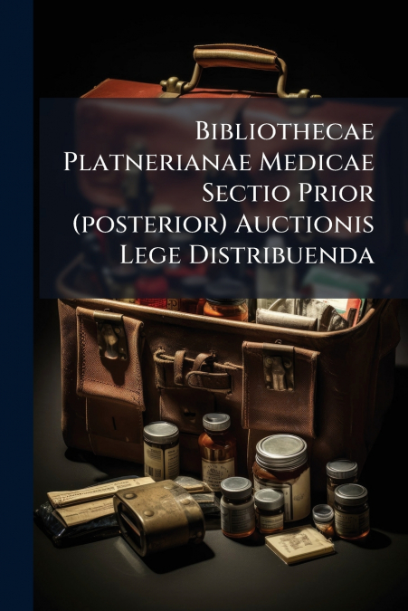 Bibliothecae Platnerianae Medicae Sectio Prior (posterior) Auctionis Lege Distribuenda