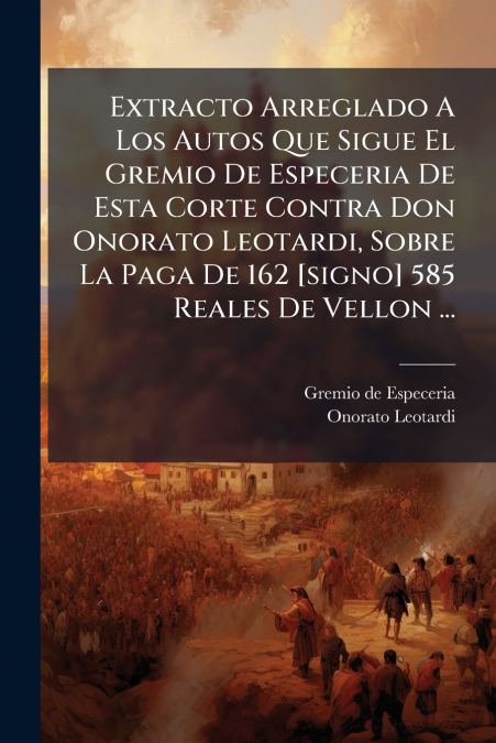 Extracto Arreglado A Los Autos Que Sigue El Gremio De Especeria De Esta Corte Contra Don Onorato Leotardi, Sobre La Paga De 162 [signo] 585 Reales De Vellon ...