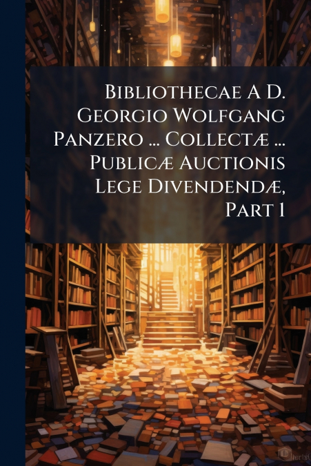 Bibliothecae A D. Georgio Wolfgang Panzero ... Collectæ ... Publicæ Auctionis Lege Divendendæ, Part 1