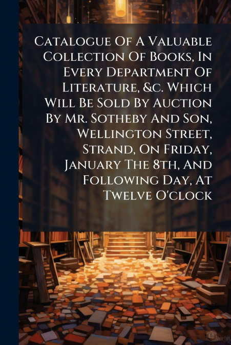 Catalogue Of A Valuable Collection Of Books, In Every Department Of Literature, &c. Which Will Be Sold By Auction By Mr. Sotheby And Son, Wellington Street, Strand, On Friday, January The 8th, And Fol