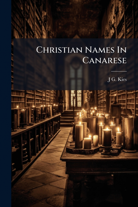 Christian Names In Canarese