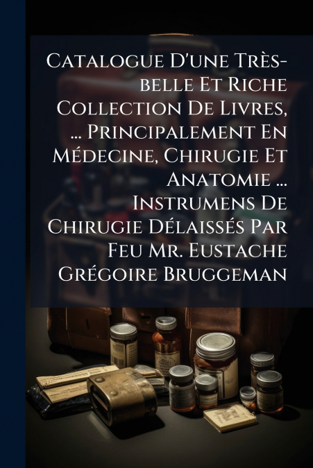 Catalogue D’une Très-belle Et Riche Collection De Livres, ... Principalement En Médecine, Chirugie Et Anatomie ... Instrumens De Chirugie Délaissés Par Feu Mr. Eustache Grégoire Bruggeman