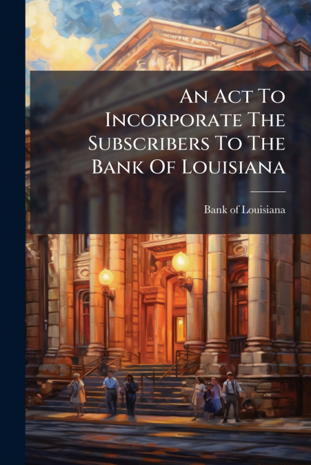 An Act To Incorporate The Subscribers To The Bank Of Louisiana
