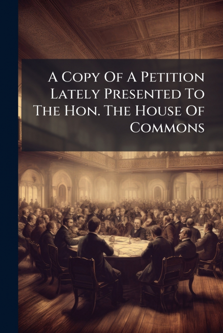 A Copy Of A Petition Lately Presented To The Hon. The House Of Commons