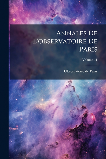 Annales De L’observatoire De Paris