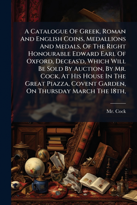 A Catalogue Of Greek, Roman And English Coins, Medallions And Medals, Of The Right Honourable Edward Earl Of Oxford, Deceas’d, Which Will Be Sold By Auction, By Mr. Cock, At His House In The Great Pia