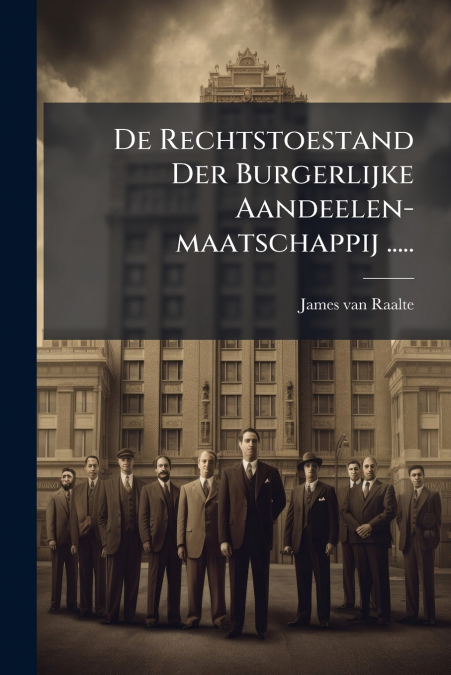 De Rechtstoestand Der Burgerlijke Aandeelen-maatschappij .....