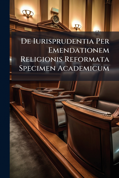 De Iurisprudentia Per Emendationem Religionis Reformata Specimen Academicum