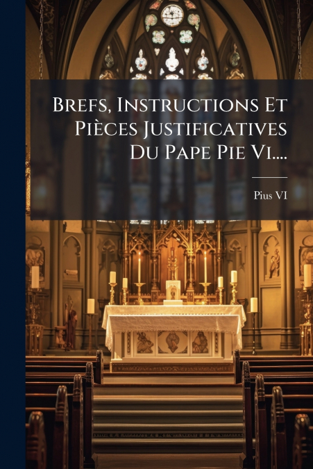 Brefs, Instructions Et Pièces Justificatives Du Pape Pie Vi....