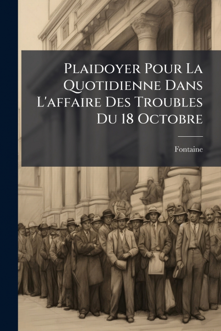 Plaidoyer Pour La Quotidienne Dans L’affaire Des Troubles Du 18 Octobre