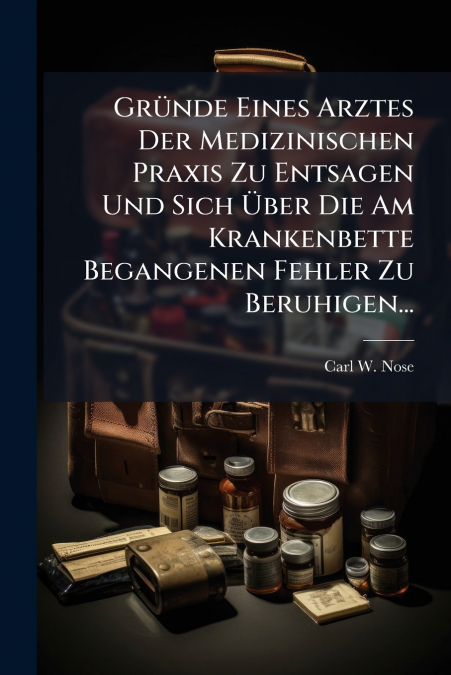Gründe Eines Arztes Der Medizinischen Praxis Zu Entsagen Und Sich Über Die Am Krankenbette Begangenen Fehler Zu Beruhigen...