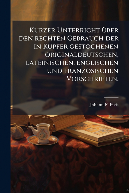 Kurzer Unterricht über den rechten Gebrauch der in Kupfer gestochenen originaldeutschen, lateinischen, englischen und französischen Vorschriften.
