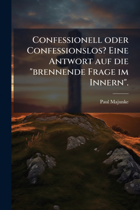 Confessionell oder Confessionslos? Eine Antwort auf die 'brennende Frage im Innern'.
