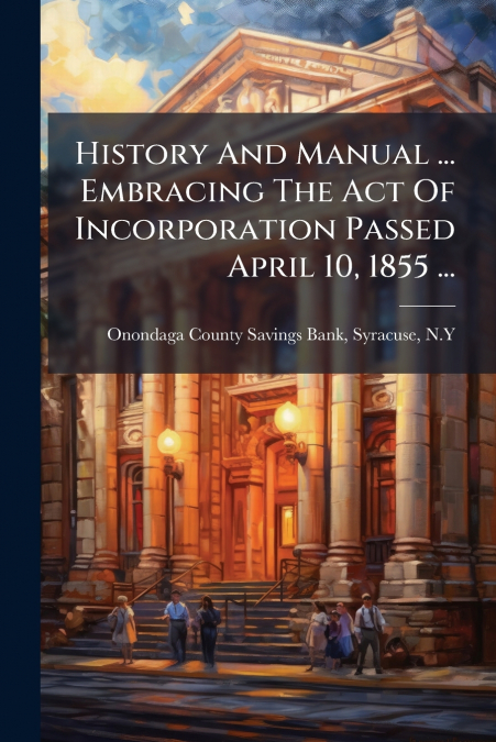 History And Manual ... Embracing The Act Of Incorporation Passed April 10, 1855 ...