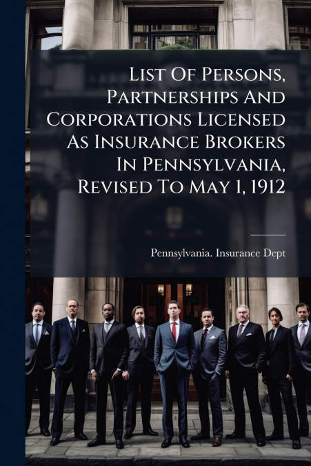 List Of Persons, Partnerships And Corporations Licensed As Insurance Brokers In Pennsylvania, Revised To May 1, 1912