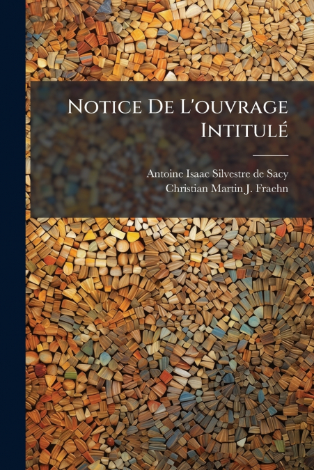 Notice De L’ouvrage Intitulé