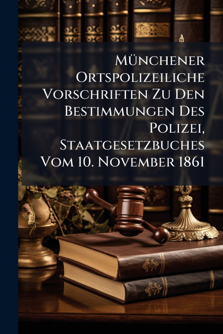Münchener Ortspolizeiliche Vorschriften Zu Den Bestimmungen Des Polizei, Staatgesetzbuches Vom 10. November 1861