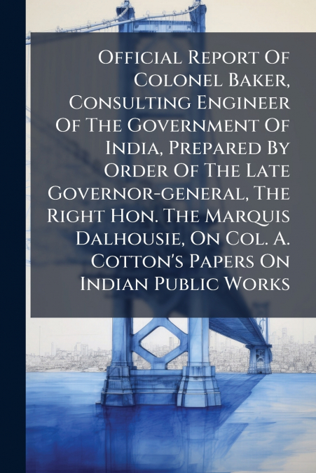 Official Report Of Colonel Baker, Consulting Engineer Of The Government Of India, Prepared By Order Of The Late Governor-general, The Right Hon. The Marquis Dalhousie, On Col. A. Cotton’s Papers On In