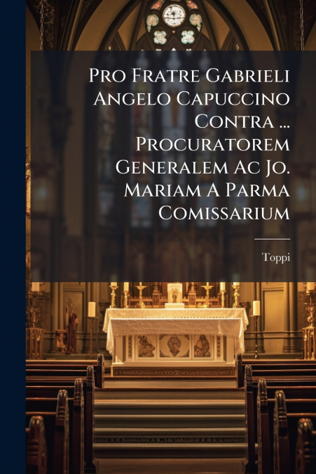 Pro Fratre Gabrieli Angelo Capuccino Contra ... Procuratorem Generalem Ac Jo. Mariam A Parma Comissarium
