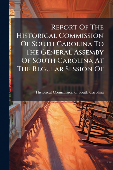 Report Of The Historical Commission Of South Carolina To The General Assemby Of South Carolina At The Regular Session Of